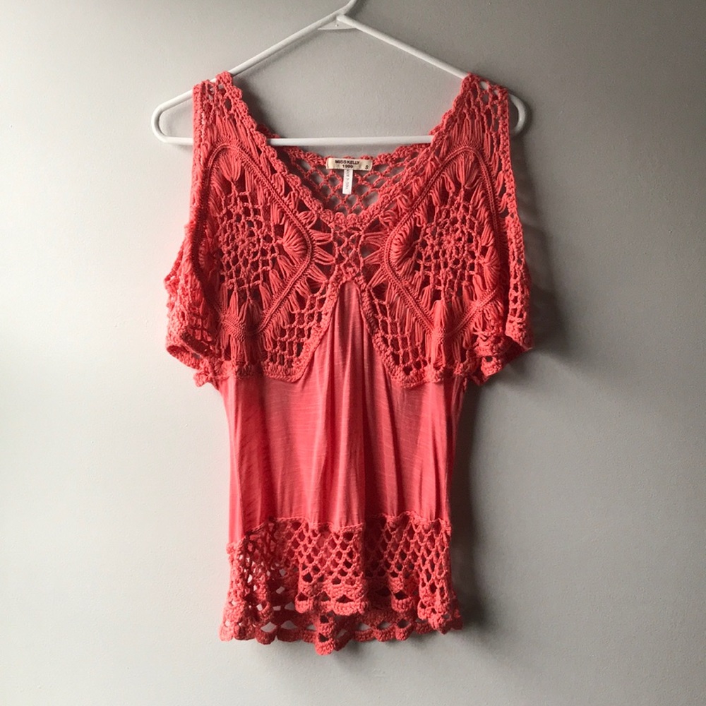 Coral Crochet Top